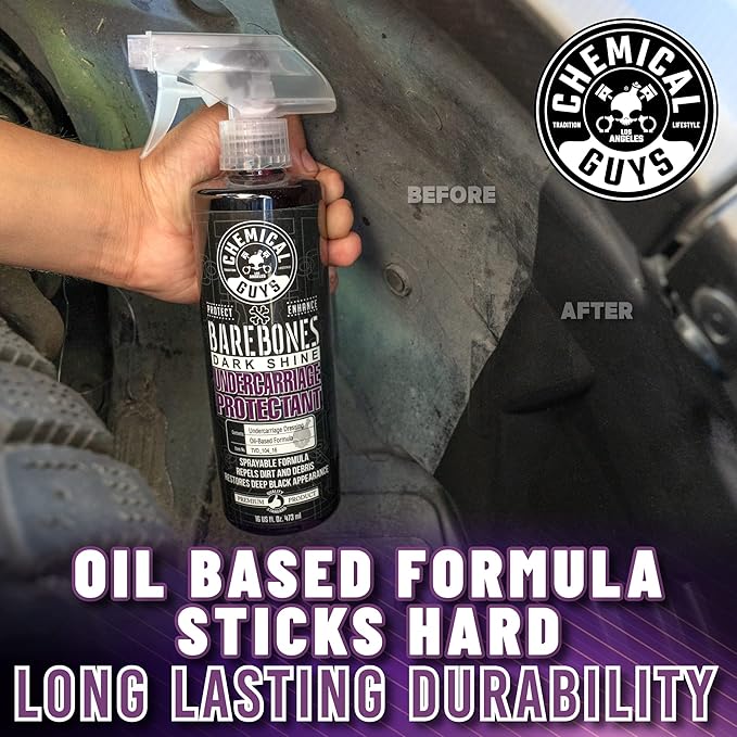 Chemical Guys TVD_104_1602 Bare Bones Premium Dark Shine Spray for Undercarriage, Tires and Trim, Safe for Cars, Trucks, Motorcycles, RVs & More,16 fl oz (4 Pack)