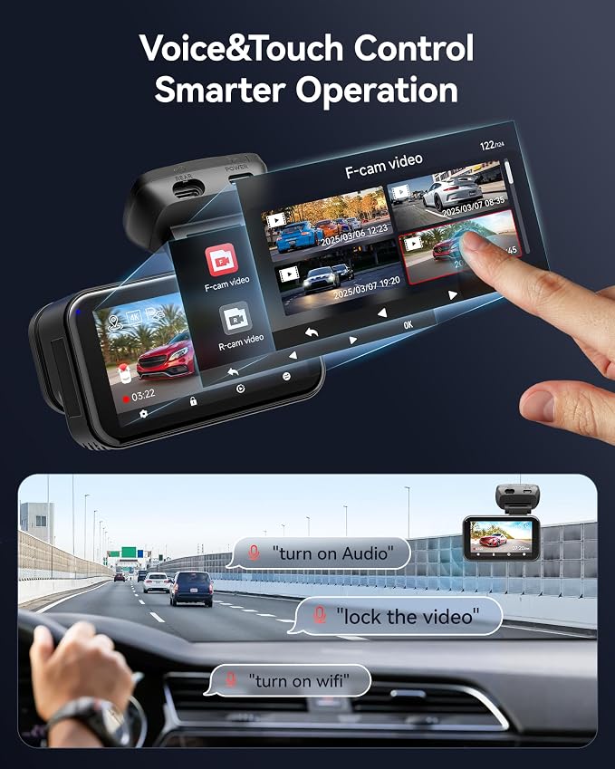 REDTIGER VC70 4K+2.5K Dash Cam Front and Rear, 8MP STARVIS 2 IMX678 Sensor, Dual HDR Hyper Night Clarity, 5.8GHz WiFi 6, 30MB/S Fast Download, Dash Camera with 24H Parking Monitor, 128G Card Included