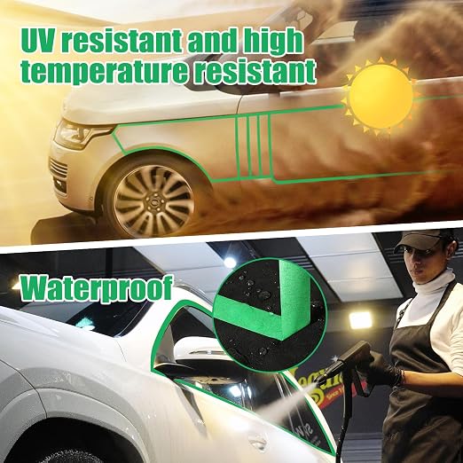 4 Pack Green Automotive Masking Tape 1.41In×55Yd Green Painters Tape, Heat Resistant Masking Tape for Wall Painting Car Body Masking Edge Repair DIY
