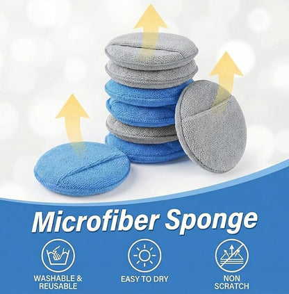 Wax Applicator Pad (15 Pack)，5 Inch Microfiber Wax Applicator Pads，Washable Reusable Car Wax Applicator Buffing Pads for Car Cleaning, Polishing and Detailing（10 Blue and 5 Gray）
