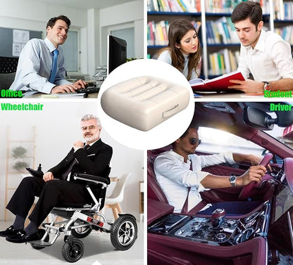 Adult Car Booster Seat Cushion/office chair cushion with Carry Handle Angle Lift Seat Cushion Imitation PU breathable fabric More comfortable and beautiful,for/car/office/wheelchair seat cushion/milky