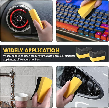 12 PCS Tire Shine Applicator Pad, Tire Dressing Applicator Sponge, Foam Applicator Pad Tire Sponge Color Polish Applicator Pad for Car Glass Porcelain