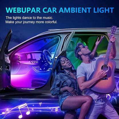 Dreamcolor Acrylic Interior Car Lights, 14 in 1 RGB LED Strip Lights with APP Control and 213 Color Modes, Decorative Car Ambient Lighting Kits