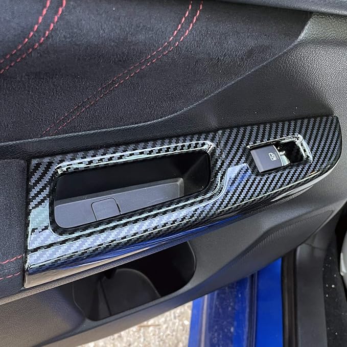 HIGH FLYING for Subaru Crosstrek 2015 2016 2017 Window Lift Switches Control Button Panel Cover Trim ABS Car Interior Accessories Carbon Fiber Style 4PCS