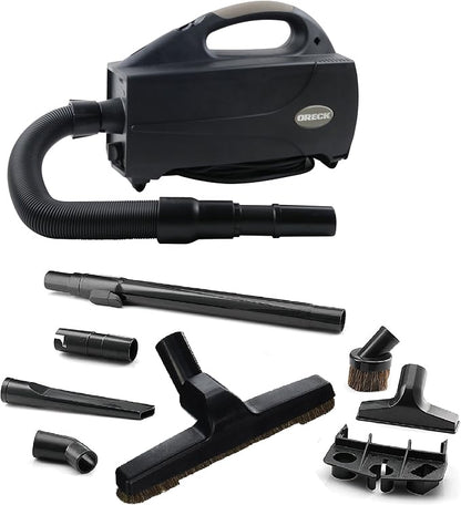 Oreck Compact Canister Vacuum Cleaner, Portable Handheld Vacuum for Carpet and Hard Floors, Lightweight, Powerful Suction with Versatile Tools, Corded Canister Vacuum Cleaners for Home Use