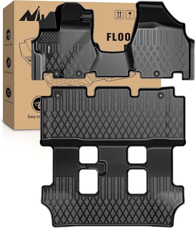 Nilight TPE Floor Mats for Honda Odyssey 2011 2012 2013 2014 2015 2016 2017 All Weather Custom Fit Heavy Duty Floor Liners