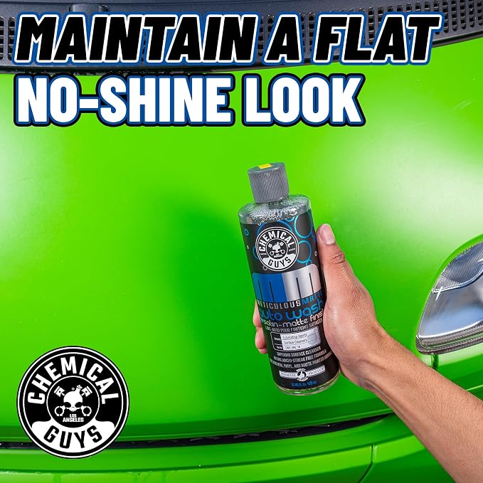 Chemical Guys Car Wash Soap – Meticulous Matte – High Foaming Car Foam Soap for Foam Cannons, Guns and Buckets – Safe for Satin and Matte Paint Finishes, Scratch Free Cleaning, 16 oz Bubble Gum Scent