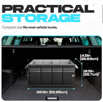 FORTEM Trunk Organizer For SUV Car Trunk Organizer, Foldable Storage, Car Accessories for Women Men, Collapsible Bag, 600D Oxford, Non Slip Bottom, Straps, Soft Cover (50L)