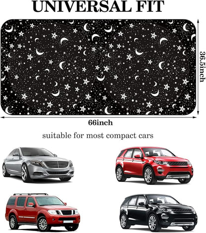 Windshield Sun Shade Foldable Car Front Window Covers for Car Accessories Sun Heat UV Rays Visor Protector Protection for Universal Cars SUV Truck(Night)