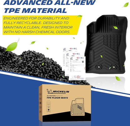 Michelin Floor Mats for 2024-2026 Subaru Crosstrek & Subaru Impreza, Custom Fit, Non-Slip, All-Weather TPE Liner, Not Fit Crosstrek Hybrid, Premier Series Crosstrek & Impreza 1st & 2nd Row