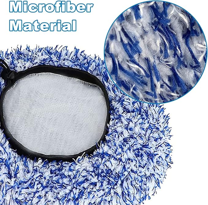 Microfibre Car Brush Cover, 2 Pieces Brush Cover for SB Washers/Wash Box Brush, Scratch-Free Car Washing,Universal Wash Mitt for Gentle Car Wash & Car Care - Blue