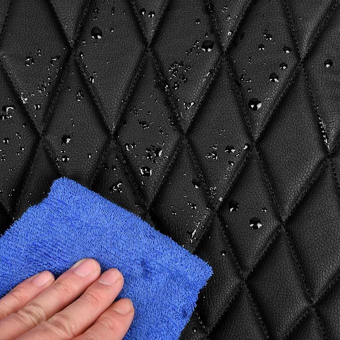 Universal Pu Leather Car Seat Covers Front Seats only, Airbag Compatible, Water-Resistant Durable Premium Vinyl, Fit for 95% Vehicles,Cars,Vans,SUV,Sedans (Luxury 2 PCS All Black)