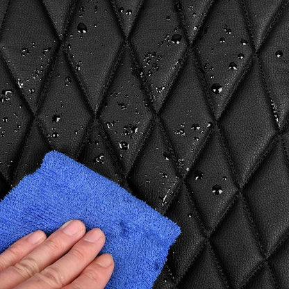 Universal Pu Leather Car Seat Covers Front Seats only, Airbag Compatible, Water-Resistant Durable Premium Vinyl, Fit for 95% Vehicles,Cars,Vans,SUV,Sedans (Luxury 2 PCS All Black)