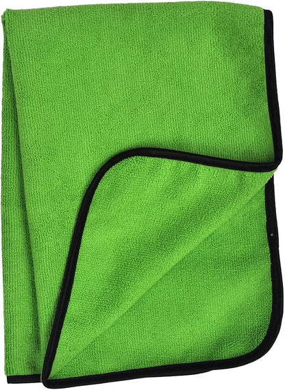 Detailer's Preference 390 GSM Premium Microfiber Towels, Ultra Soft, Lint-Free, Streak-Free, Highly Absorbent, Scratch-Free Cleaning & Drying Cloths for Auto, Home & Detailing, 16x24, 12-Pack, Green