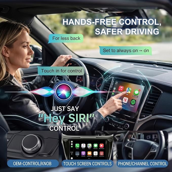 UFO-Shaped Wireless CarPlay Adapter, Plug-and-Play converts Original Wired CarPlay to Wireless. Compatible with iPhone and Android Phones, Equipped with Cool Light Strip, Stable and Durable.