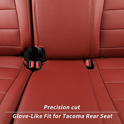 coverdream Tacoma Hybrid Seat Covers Full Set for 2024-2026 Toyota Tacoma TRD Sport,TRD Off-Road,Limited,Trailhunter Pickup,Fully Covered,Waterproof Leather Car Seat Protector (Wine Red)