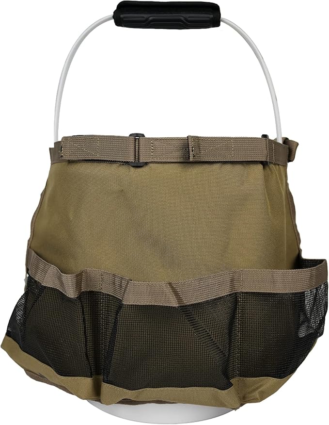 MELOTOUGH Car Wash Bucket Tool Organizer for Garden Tools Fit 3.5 to 5 Gallon Bucket (Khaki)