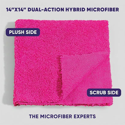 Microfiber Wholesale Pronto Cloths, Dual-Sided Microfiber Cleaning Towels, Soft Plush & Scrub Cloths for Dusting, Scrubbing, Kitchen, Windows & Car Detailing, Absorbent Bulk 300-Pack Multicolor