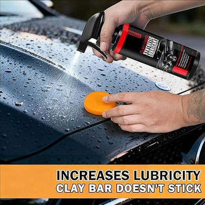 10 Pack Premium Clay Bar Kit - 16oz Synthetic Lubricant, Towels & Gloves - Car Detailing Kit for Cars, SUVs, RVs & Trucks - Removes Contaminants for Glass-Like Shine
