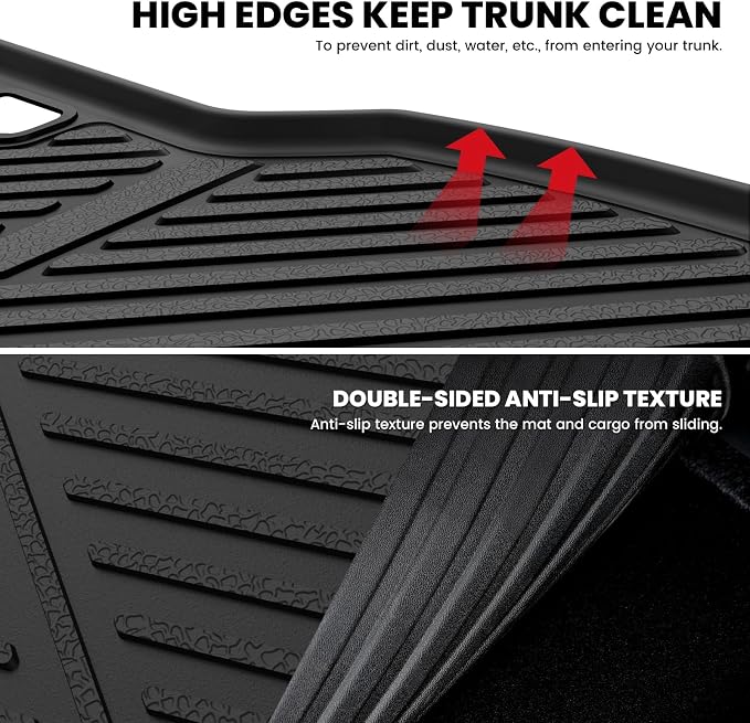 LASFIT Cargo Mat & Seatback Mat for Toyota Land Cruiser 2024-2026 2027, Custom Fit All-Weather TPE Rubber Backrest & Trunk Mats for Land Cruiser Accessories, Easy to Clean, Black