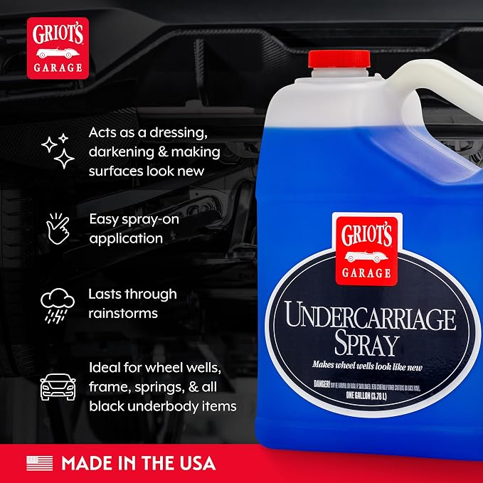 Griot's Garage Undercarriage Spray for Car Cleaning and Detailing, Undercoating for Wheel Wells, Frame, Springs, and More, 11139, One Gallon