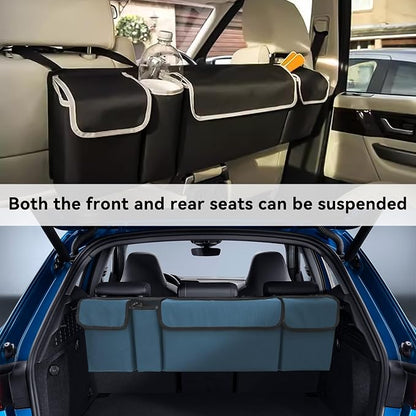 Car Trunk Organizer, Backseat Hanging Large Storage with Adjustable Straps,Waterproof PVC Collapsible Cargo Bag, Car Interior Accessories for Auto SUV MPV (Red)