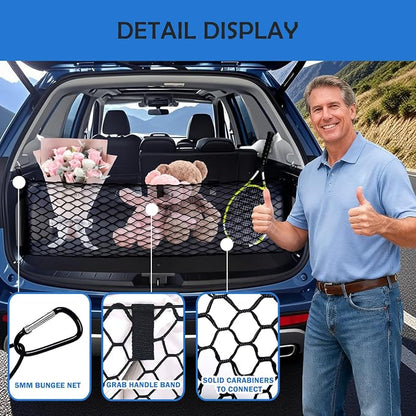 Envelope Style Cargo Net for 2019-2024 Subaru Forester Accessories, Rear Trunk SUV Mesh Cargo Net, Upgraded 5mm Bungee & Double-Layer Nylon Storage Tailgate Netting Grocery&Tools Holder Organizer