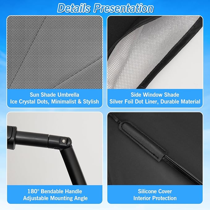 KUST Windshield Sun Shade Umbrella for Honda Civic EXL 2016 2017 2018 2019 2020 2021 Rear Window Shades 100% UV Protection and Blackout Privacy 5PCS Car Window Covers Accessories