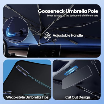 EcoNour Umbrella Foldable Windshield Sun Shade Fit for 2017-2020 2021 2022 Honda CRV Sunshade, Front Car Window Shades Sun Visor, UV Protection, Heat Blocker, Car Accessories