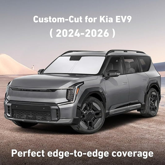 EcoNour Windshield Sunshade Compatible for Kia EV9 2024 2025 2026, Sun Visor for Front Windshield & Window Sun Shade Cover, UV Heat Blocker & Protector, Car Accessories