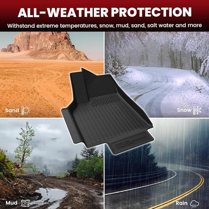 LASFIT 10PCS Floor Mats for Tesla Model Y Juniper 2026 2025, TPE Custom Fit All Weather Model Y Juniper Accessories with Cargo Mat Trunk Mats Full Set (Not Fit Standard Range)