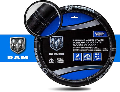 Plasticolor 006697R25 Ram Deluxe Elite Steering Wheel Cover - Gray Logo