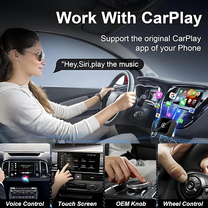 2026 Wireless CarPlay & Android Auto Adapter for iPhone & Android, 2-in-1 Mini Metal Dongle, Plug & Play Auto-Connect, Zero Latency Wireless Car Adapter for OEM Wired Radios (Slive)