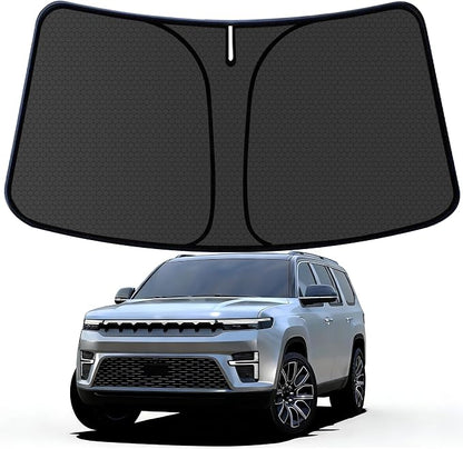 Grand Wagoneer (Not for Jeep Wago neer) Customized Windshield Sun Shade for 2022-2026 Grand Wagoneer Front Window Sunshade Visor Protector Foldable Blocks UV Rays Keep Car Cooler Accessories