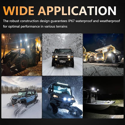 4 Inch LED Light Pods Bar with Wiring Harness, Cube LED Work Lights 120W 10000lm 2 Pack Off Road Lights for ATV UTV RV SUV SXS Tractor Truck Golf Cart Lawn Mower Go Cart, 12V 24V