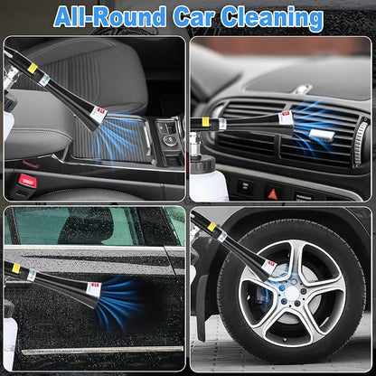 Car Cleaning Gun Kit Detailing Interior Dry Air Blow Gun with 2 Nozzle High Pressure Blower Cleaning Tool Kit for Car Surfaces Quickly Blasts Dust, Works with Air Compressor