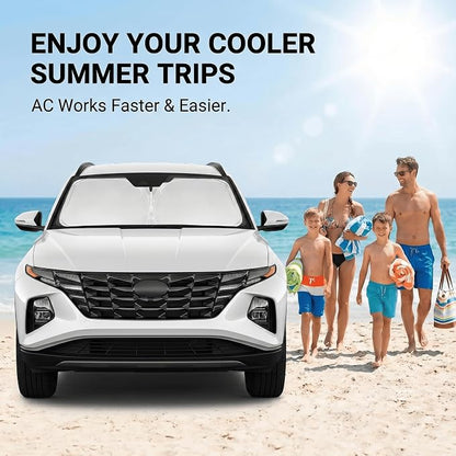 for Hyundai Tucson 2022 2023 2024 2025 2026 Windshield Sun Shade Front Window Shade Custom Fit Tucson Accessories Sun Visor Foldable Shade Blocks UV Rays Summer Must Have Car Accessories