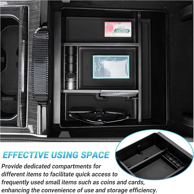 Center Console Organizer Compatible with 2022-2026 Jeep Wagoneer/L, 2022-2026 Jeep Grand Wagoneer/L Accessories, Armrest Storage Box