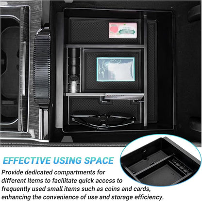 Center Console Organizer Compatible with 2022-2026 Jeep Wagoneer/L, 2022-2026 Jeep Grand Wagoneer/L Accessories, Armrest Storage Box