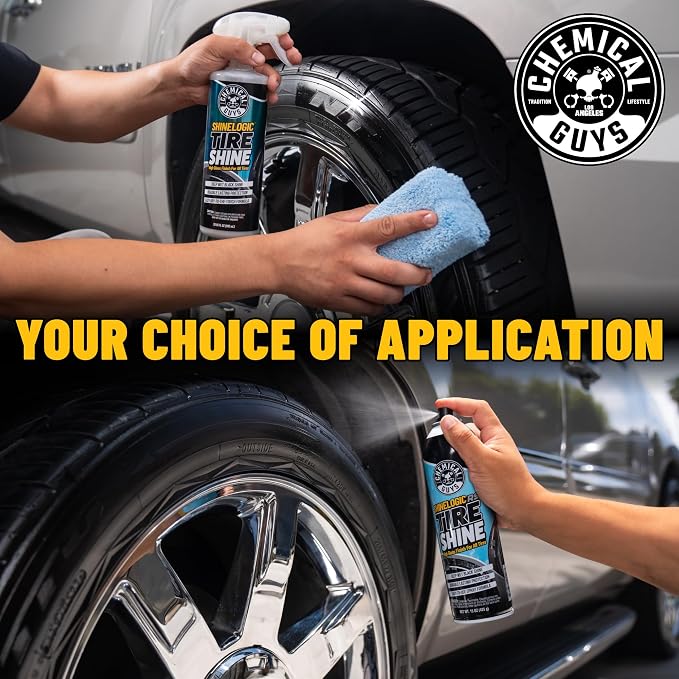 Chemical Guys ShineLogic Tire Shine, Deep Wet Black Shine, Safe for Cars, Trucks, Motorcycles, RVs & More, 20 fl oz