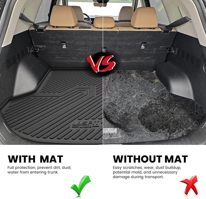 LASFIT Cargo Mat for Kia Seltos 2026 2025 2024 (Not Fit SX), All Weather TPE Custom Fit Car Trunk Mats Cargo Liners Accessories for Kia Seltos 2024-2026, Black