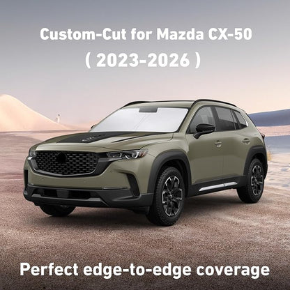 EcoNour Windshield Sunshade Compatible for Mazda CX-50 2023-2024 2025 2026, Sun Visor for Front Windshield & Window Sun Shade Cover, UV Heat Blocker & Protector, Car Accessories