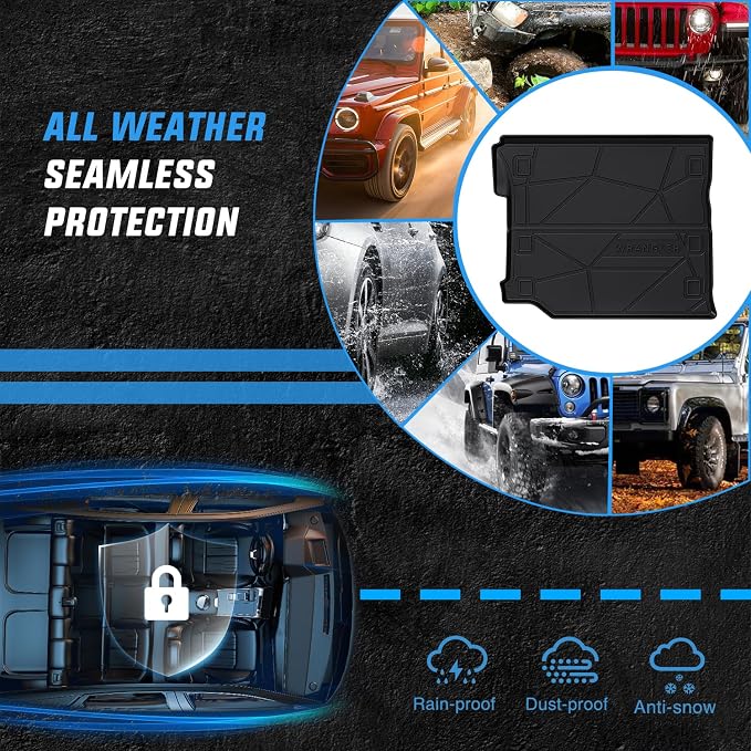 Nilight Cargo Mats for Jeep Wrangler JL Unlimited 4 Door with Subwoofer Only 2018 2019 2020 2021 2022 2023 2024 2025 (Not for JK or 4XE),All Weather Protection Heavy Duty Cargo Liners