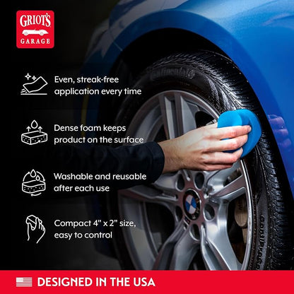 Griot's Garage Blue Detail Sponges for Car Detailing and Polishing, Foam Applicators for Waxes, Tire Dressings, Cleaners, Coatings, and Conditioners, 11205, Set of 2