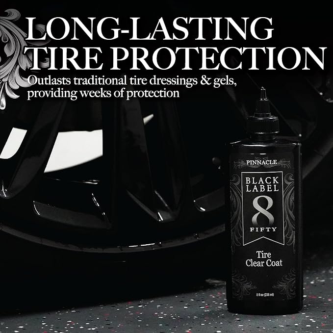 Pinnacle Black Label Tire Clear Coat | Durable Protective Coating for Long-Lasting Shine | Repels Dirt & Water | PBL-550 | 8 oz