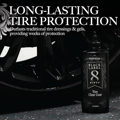Pinnacle Black Label Tire Clear Coat | Durable Protective Coating for Long-Lasting Shine | Repels Dirt & Water | PBL-550 | 8 oz