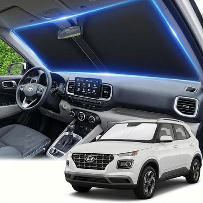 Windshield Sun Shade for Hyundai Venue 2020-2024 2025 Sunshade Front Window Shade Custom Fit Venue Accessories Sun Visor Foldable Shade Blocks UV Rays Accessories