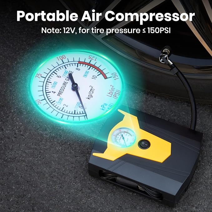 STDY Car Roadside Emergency Kit, Vehicle Truck Safety Road Side Assistance Kits Auto Accessory, with Jumper Cables, Portable Air Compressor, etc