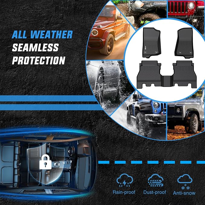 Nilight TPE Floor Mats for Jeep Wrangler JL Unlimited 4 Door (Not for JK or 4XE) 2018 2019 2020 2021 2022 2023 2024 2025 2026 All Weather Custom Fit Heavy Duty Floor Liners