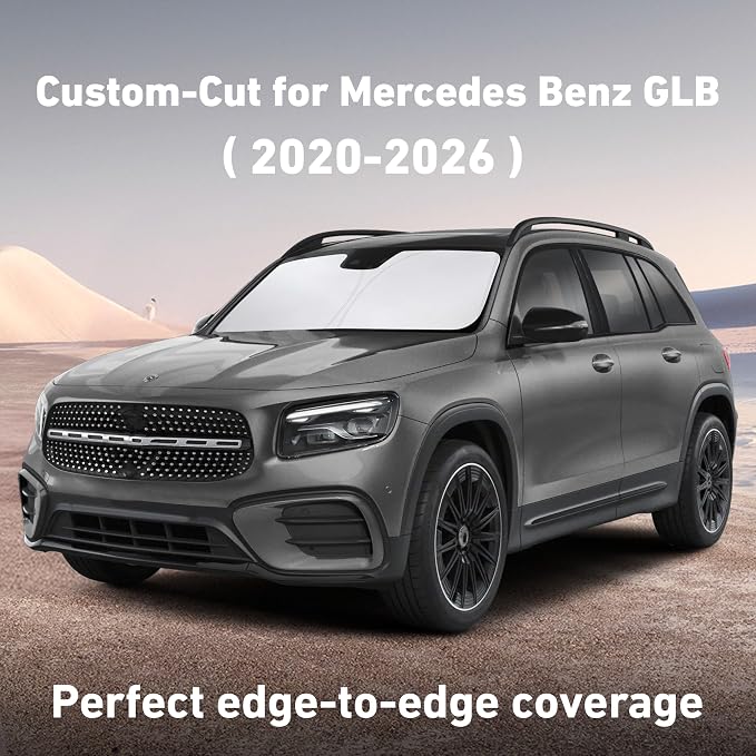 EcoNour Windshield Sunshade Compatible for Mercedes Benz GLB 2020-2024 2025 2026, Sun Visor for Front Windshield & Window Sun Shade Cover, UV Heat Blocker & Protector, Car Accessories